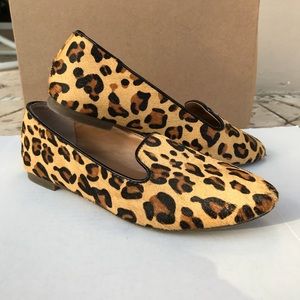 J Crew Cora Leopard Calf Hair Loafers - Flats SZ 7